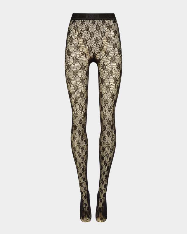 Rose Net Graphic Tights